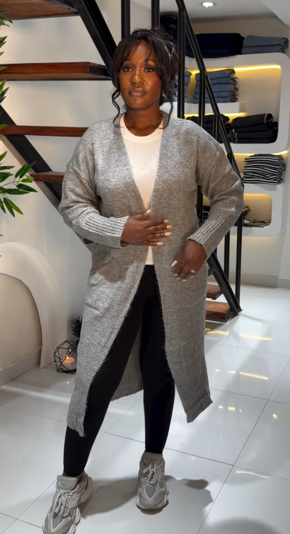 Gray Long Sleeve Cardigan